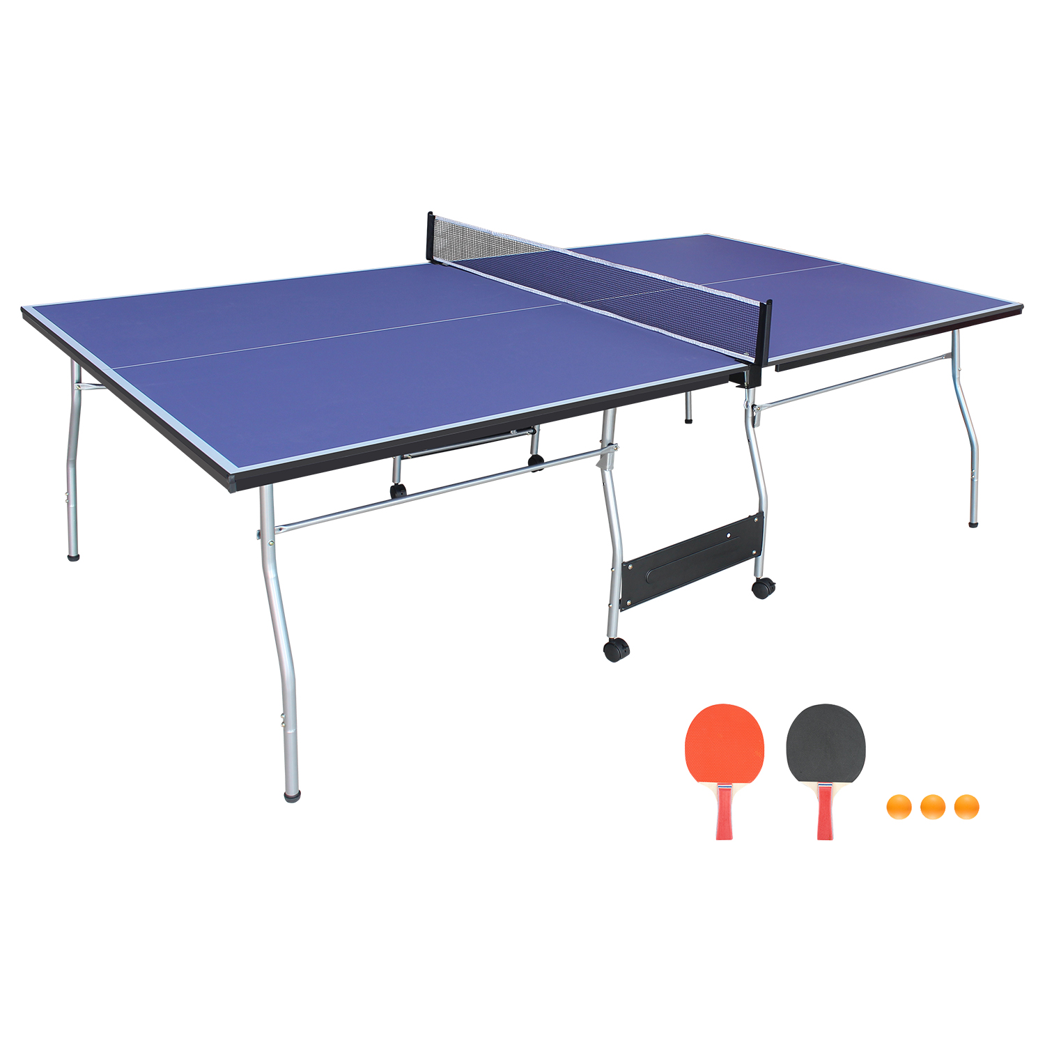 Table Tennis Net Set - 8 x 4.5 ft Blue Foldable