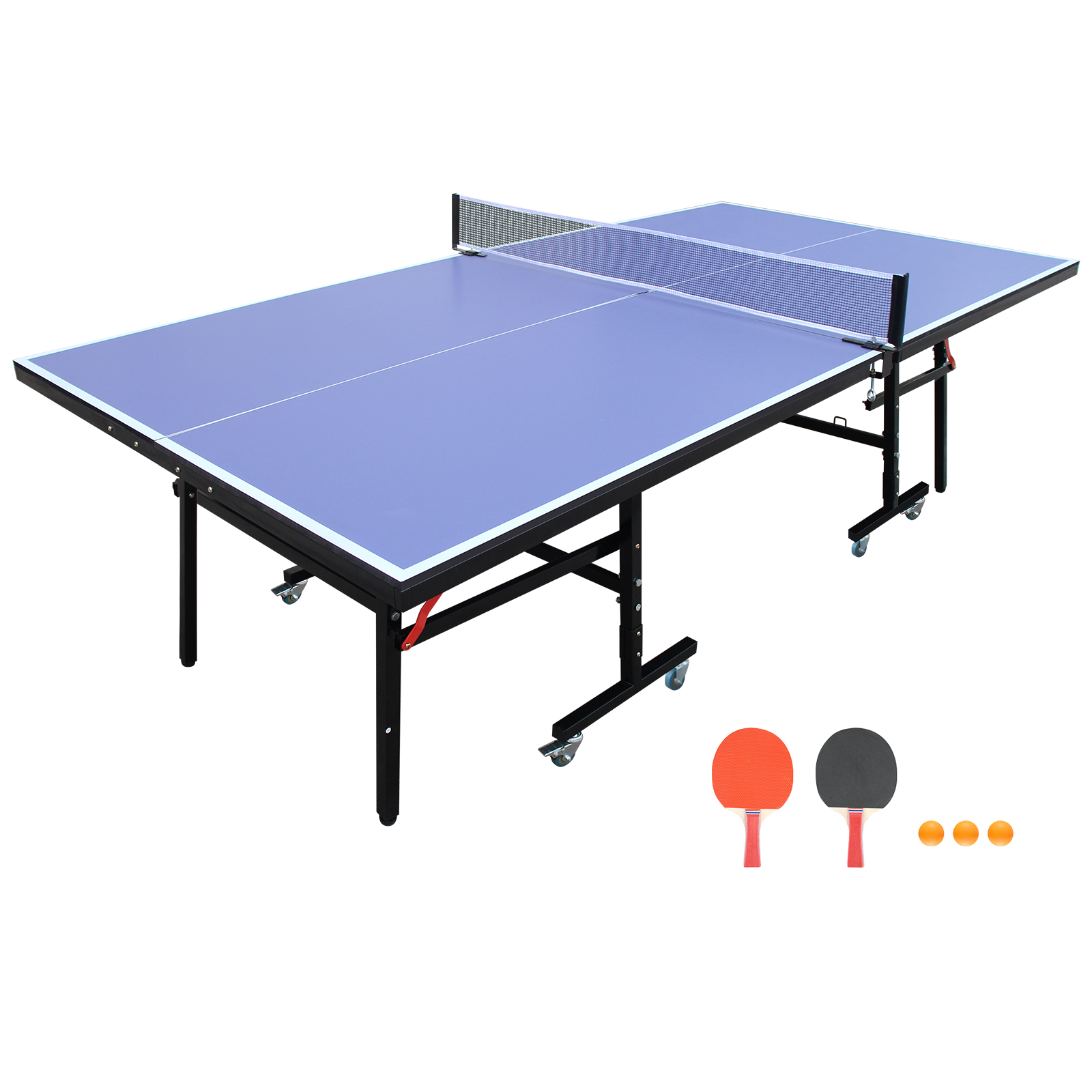 Table Tennis Net Set - 8 ft Blue Foldable Table Tennis