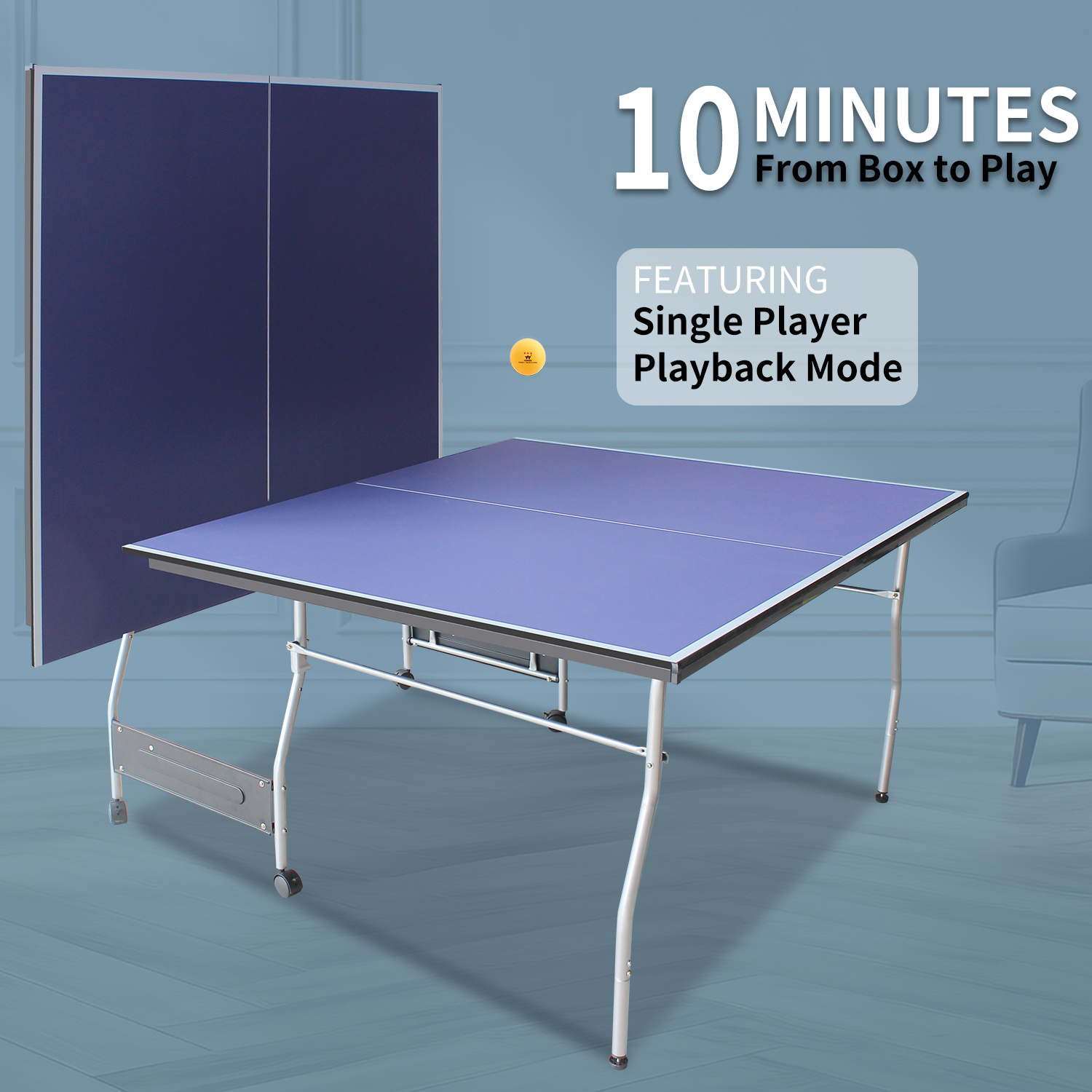 8 x 4.5 ft Blue Foldable Table - огляд і ціна Table Tennis Net Set
