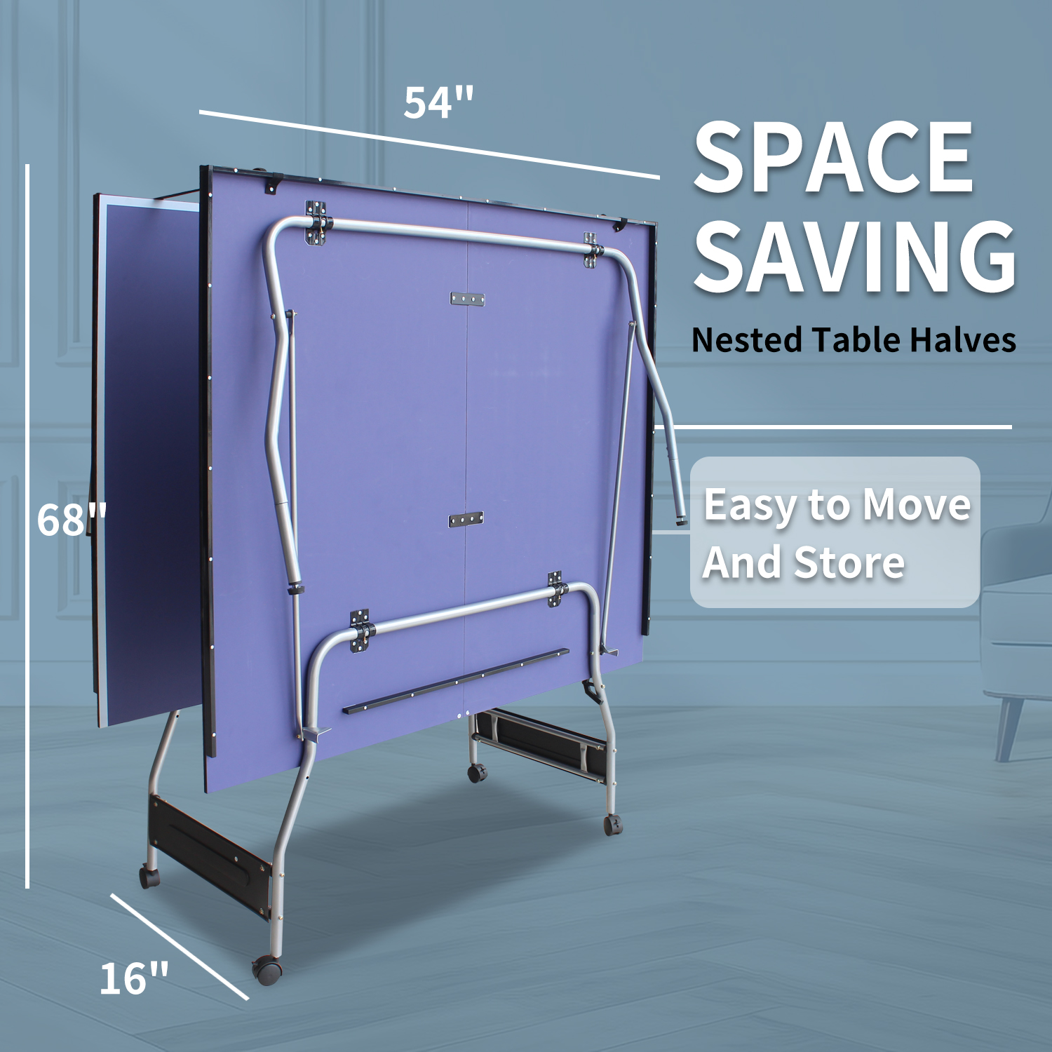 8 x 4.5 ft Blue Foldable Table - огляд і ціна Table Tennis Net Set