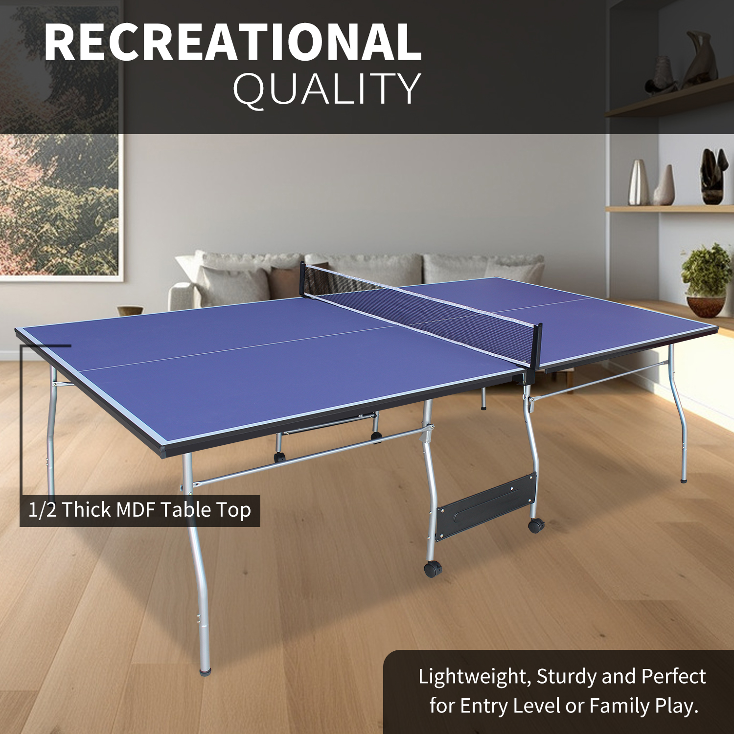 8 x 4.5 ft Blue Foldable Table - огляд і ціна Table Tennis Net Set