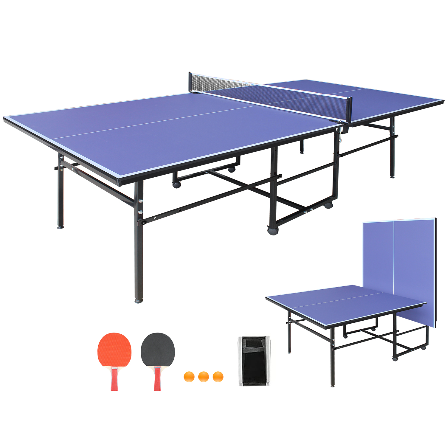 9 x 4.1 ft Blue Foldable Table - огляд і ціна Table Tennis Net Set